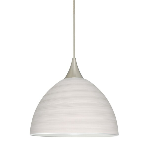 Besa Lighting Brella Cord Pendant, Chalk, Satin Nickel Finish, 1x5W LED 1XT-4679KR-LED-SN - main